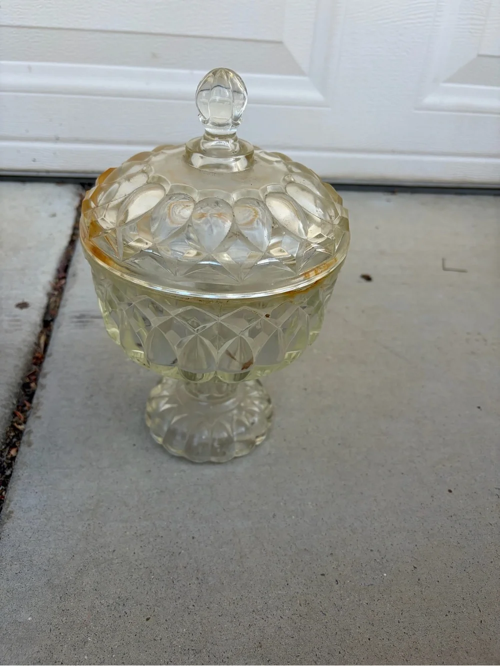 Vintage pressed glass compote